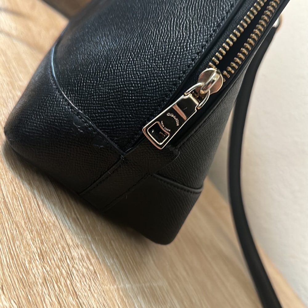 Coach “Sierra” Black Crossgrain Leather Top handle Two-Way Medium Satchel F57524 - Picture 4 of 6